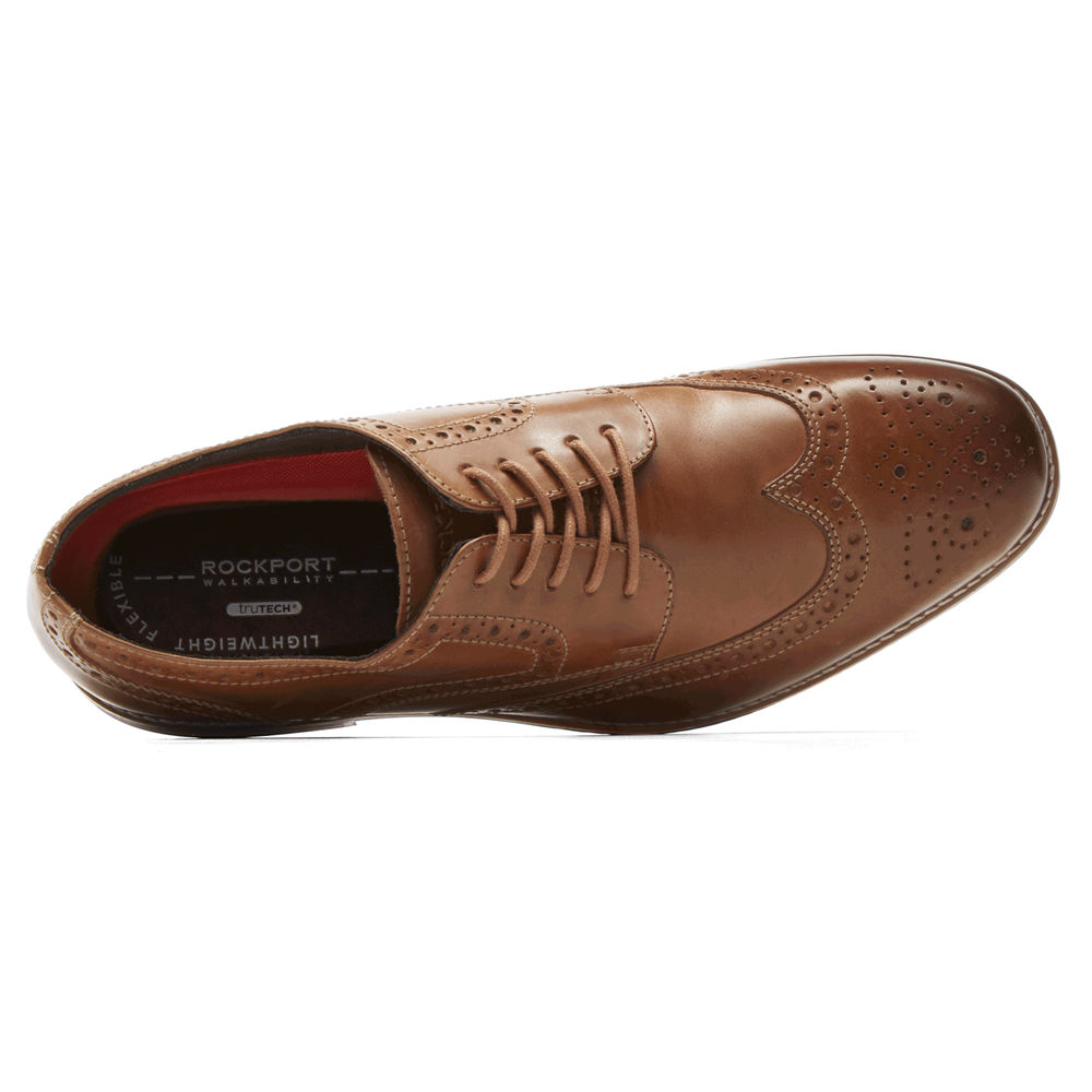 Rockport Mens Lace Up Brown - Style Purpose Wingtip - UK 670-YAPCZR